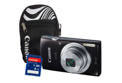 Canon IXUS 145 Black / Canon SORA Bag / SANDisk 4GB SD Card